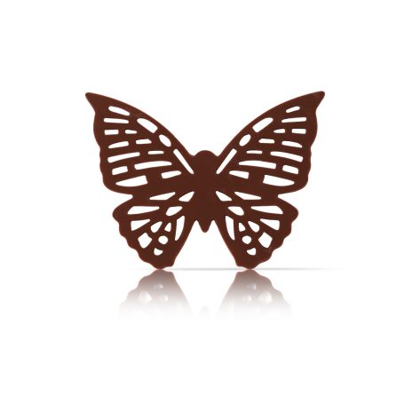Lace Butterfly dark Schmetterlingdekor aus filigranem Lochmuster in dunkler Schokolade.