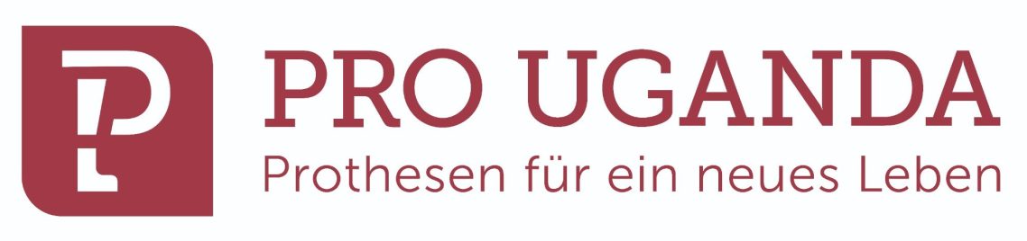 Logo von Pro Uganda mit dem Slogan „Prothesen für ein neues Leben“.